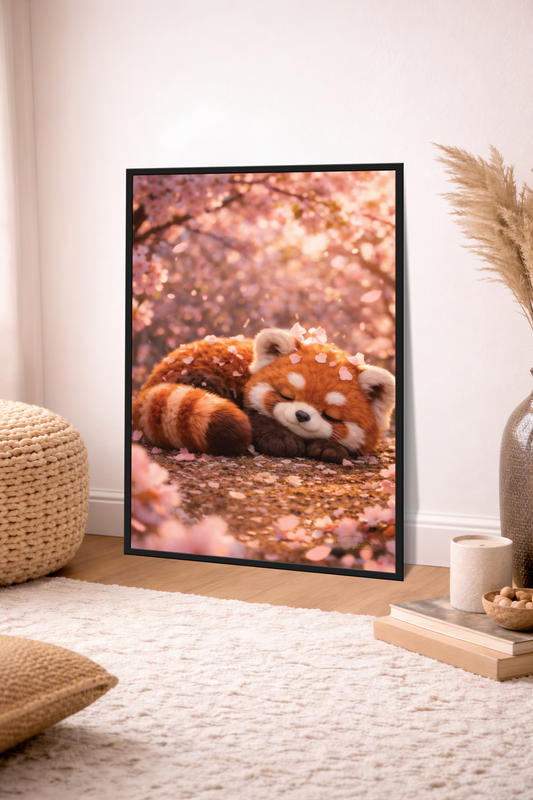 Blossom Guardian - Sleeping Red Panda