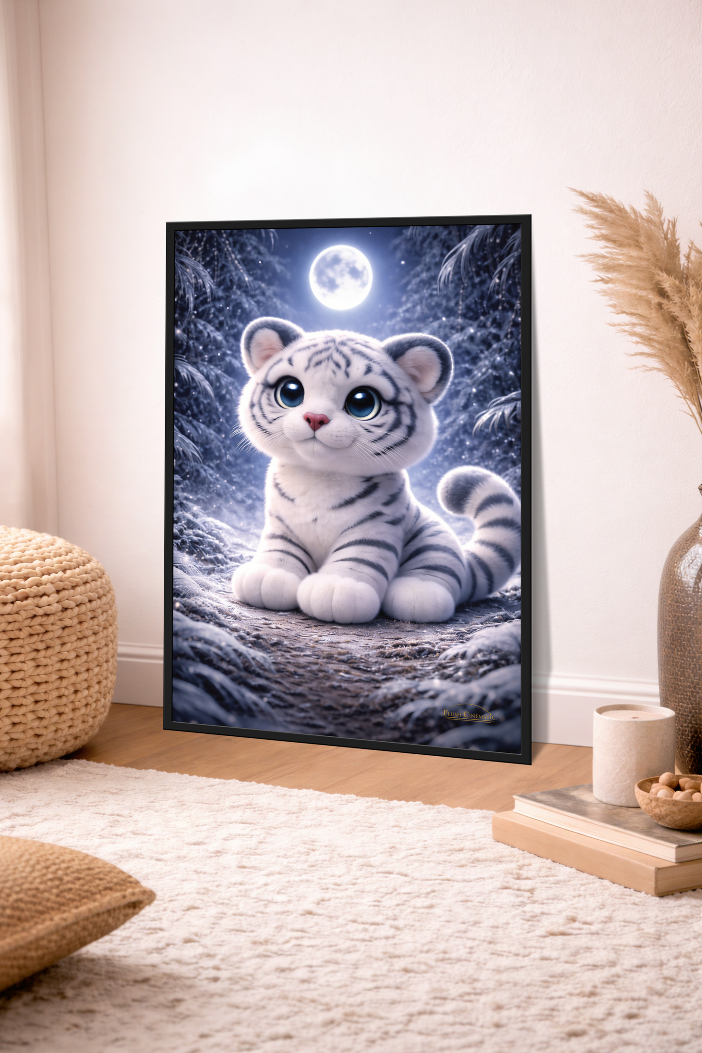 Frost Forest Guardian - Moonlit White Tiger