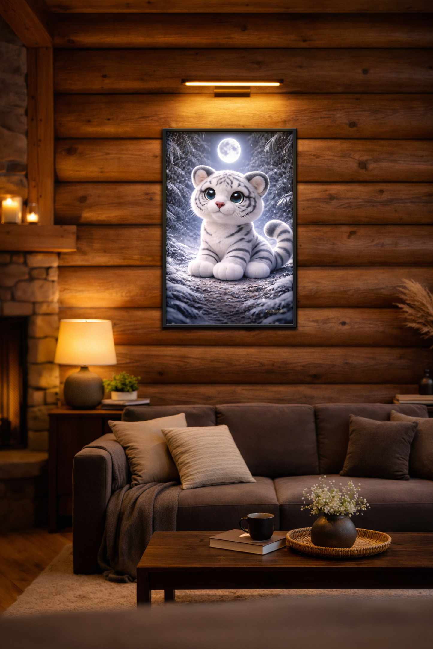 Frost Forest Guardian - Moonlit White Tiger