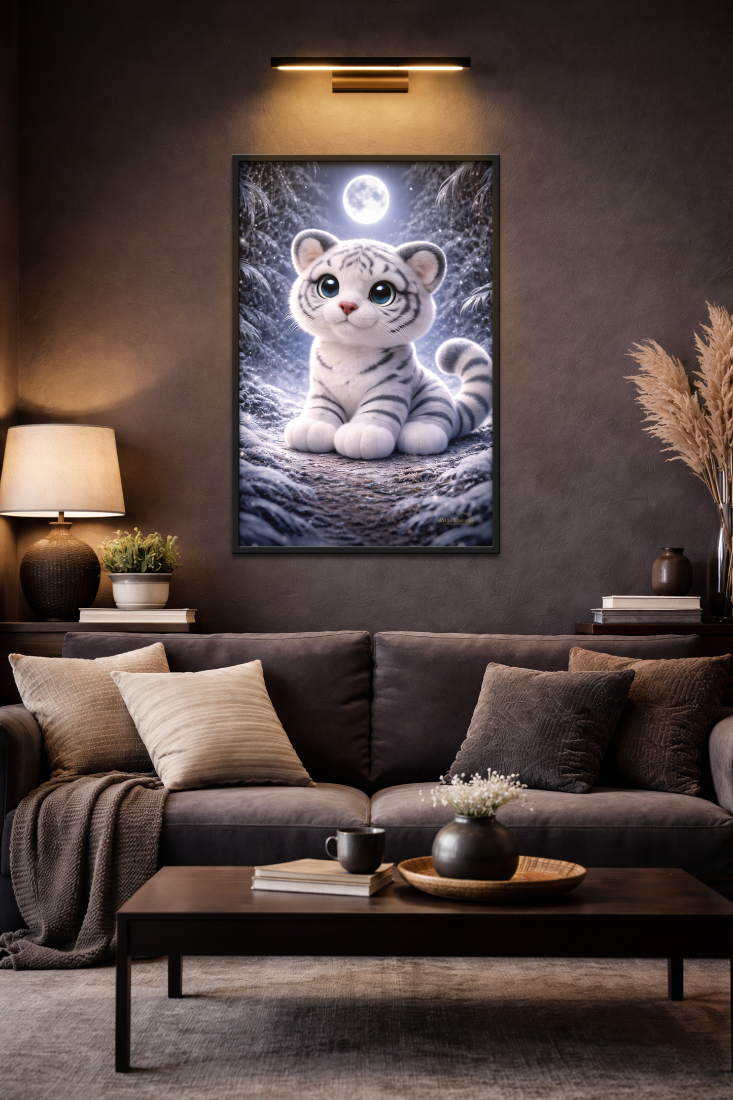 Frost Forest Guardian - Moonlit White Tiger