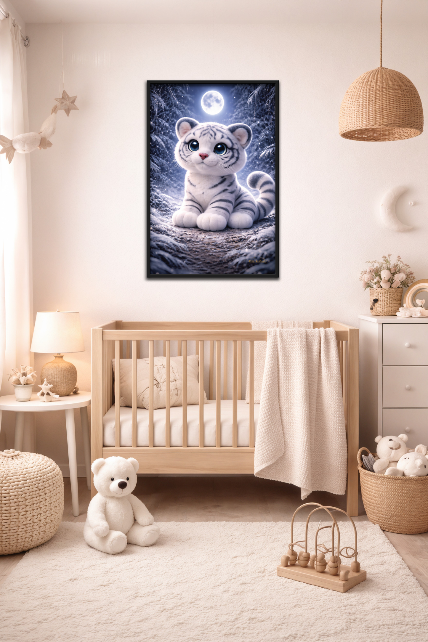 Frost Forest Guardian - Moonlit White Tiger