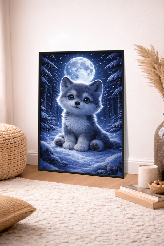 Frost Forest Guardian - Moonlit Wolf