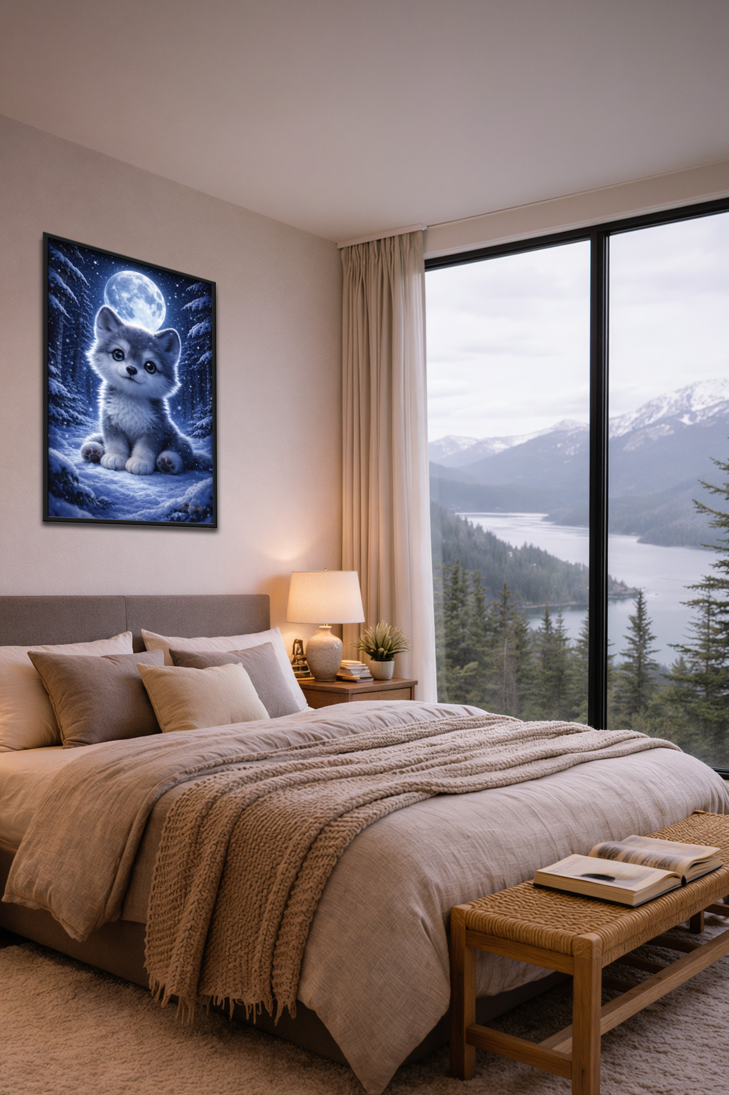 Frost Forest Guardian - Moonlit Wolf