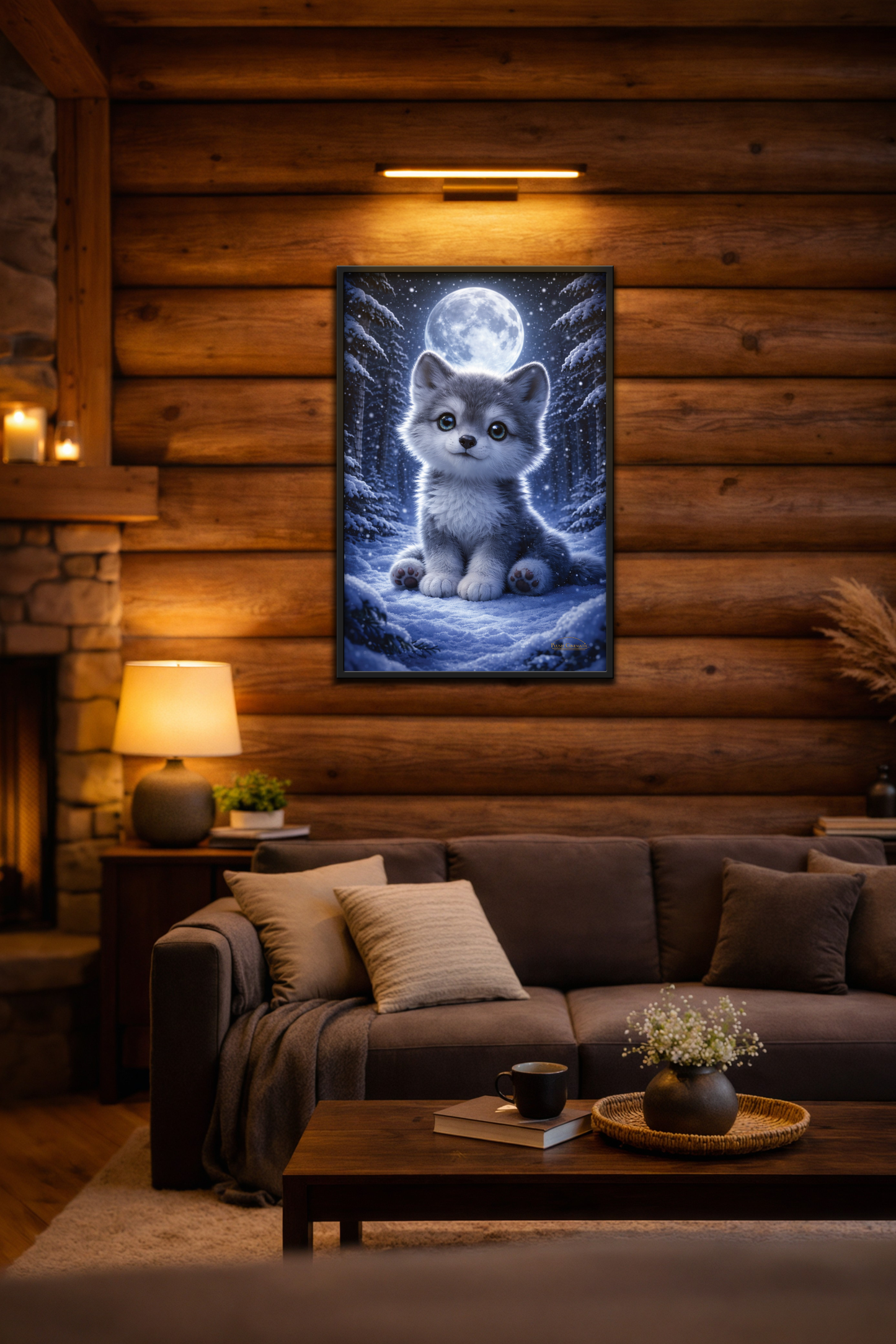 Frost Forest Guardian - Moonlit Wolf