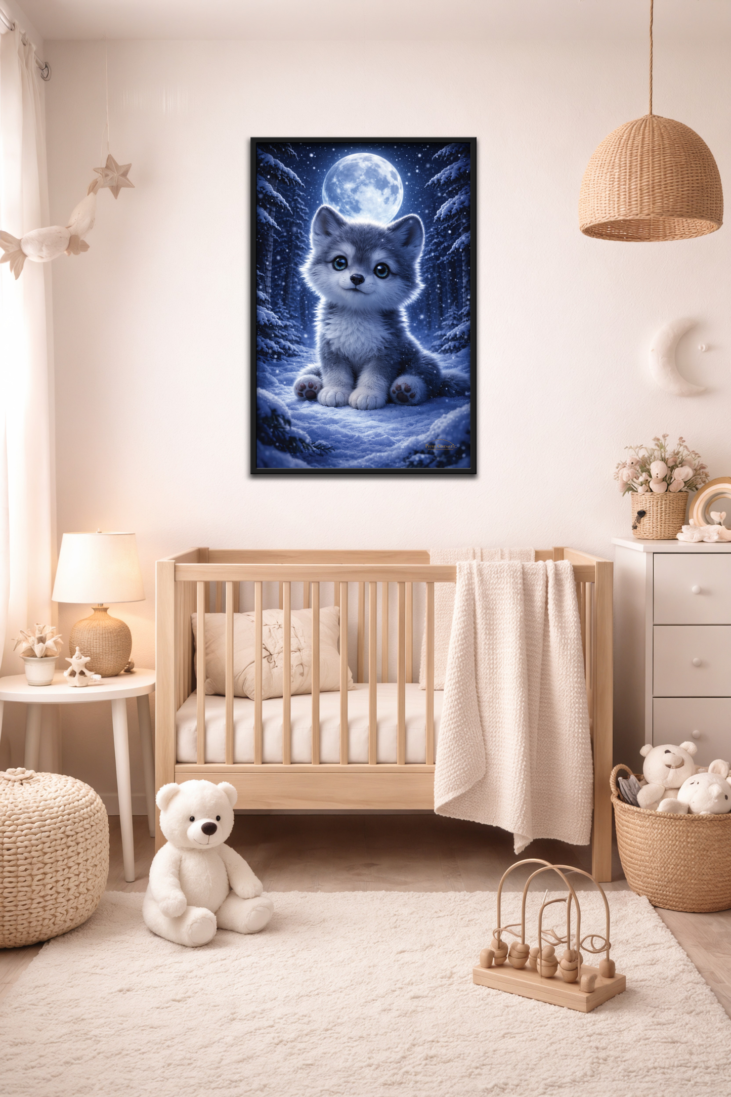 Frost Forest Guardian - Moonlit Wolf